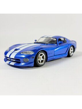 Maisto Dodge Viper GTS Diecast 1:18 Blue White Stripes Sports Car